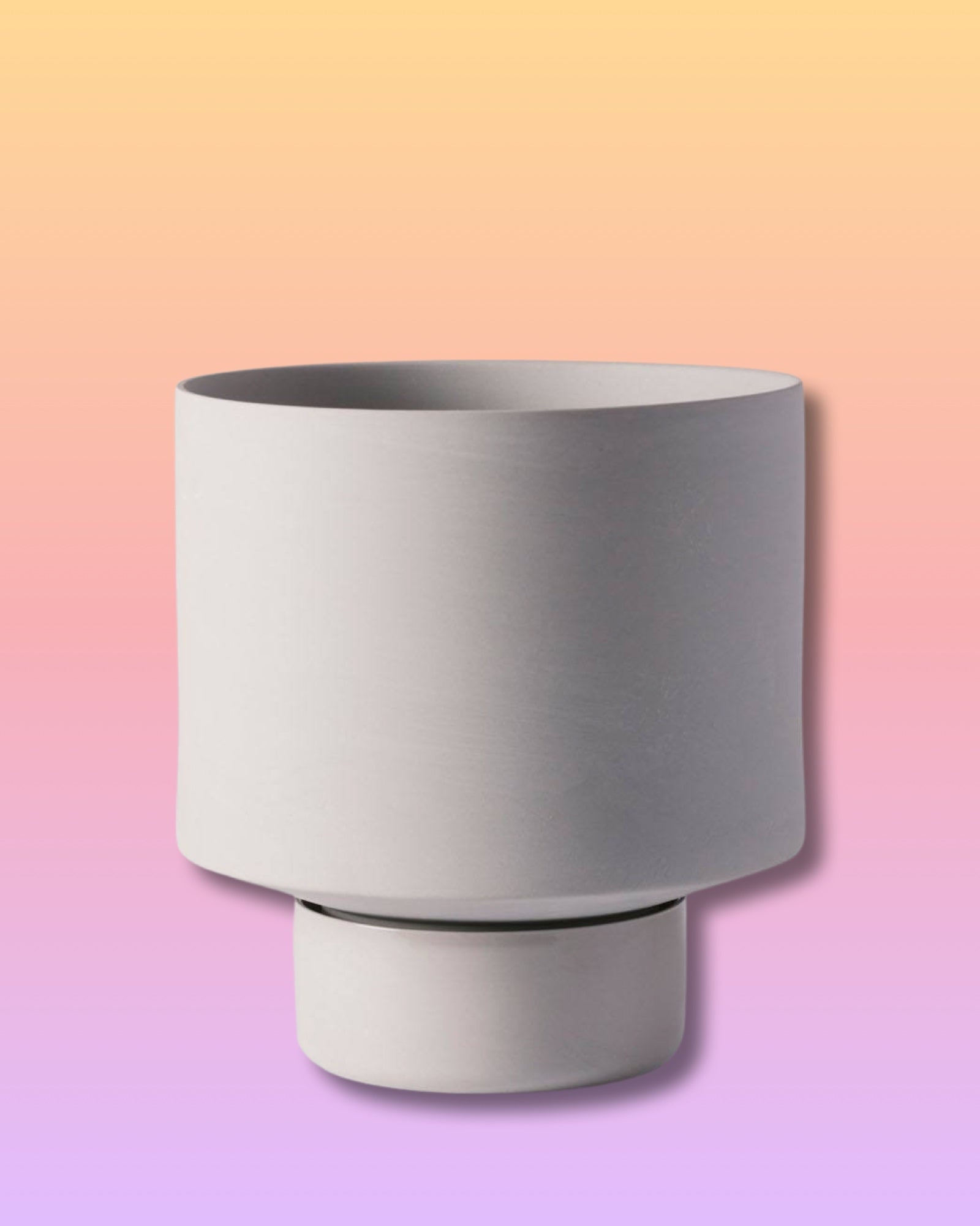 Gro Pot + Saucer - Light Gray