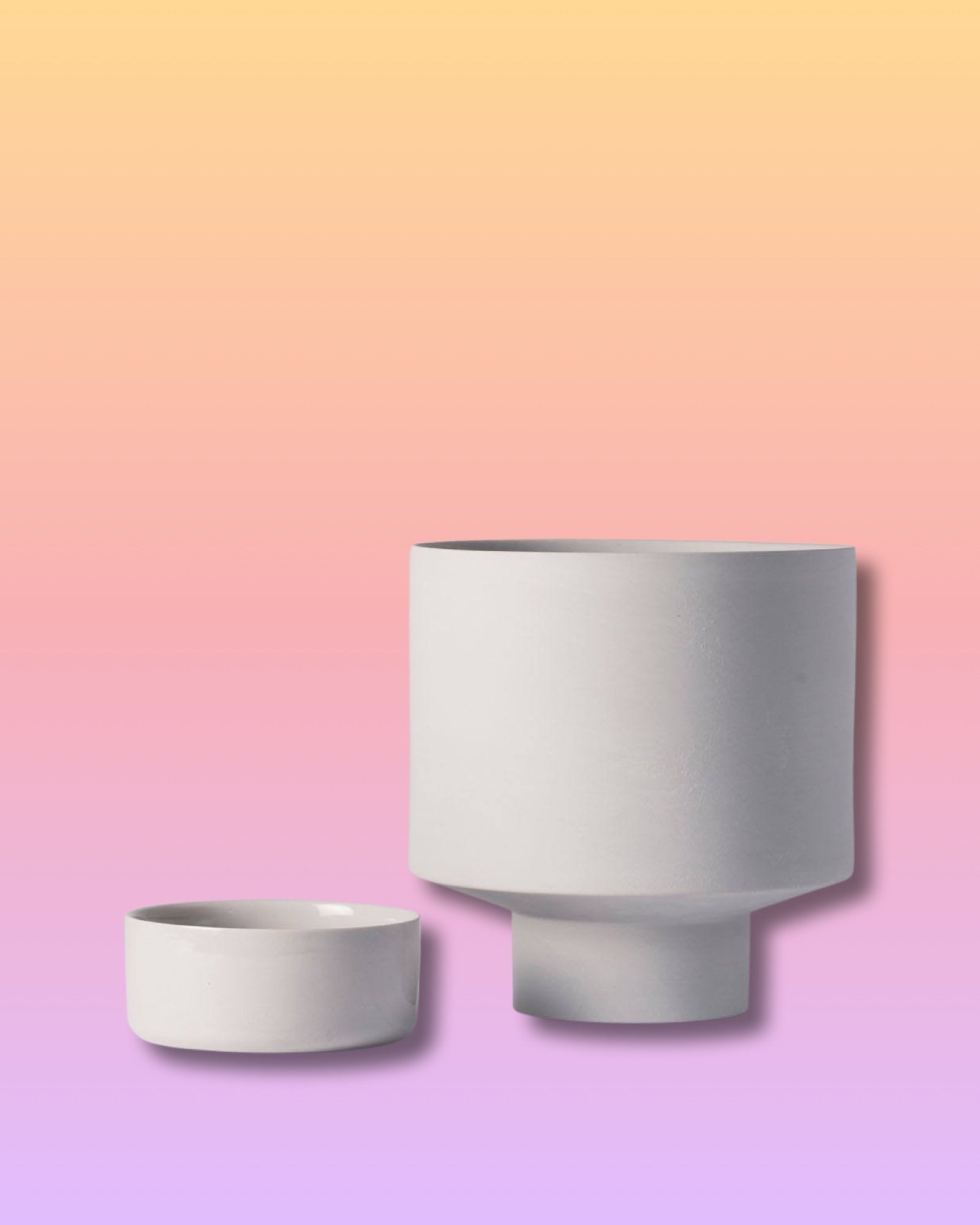 Gro Pot + Saucer - Light Gray