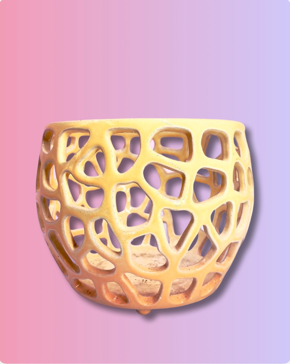 Gradient Orchid Pot Round - Tangerine