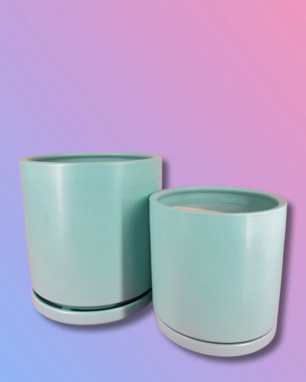 Gemstone Porcelain Cylinder - Sea Glass