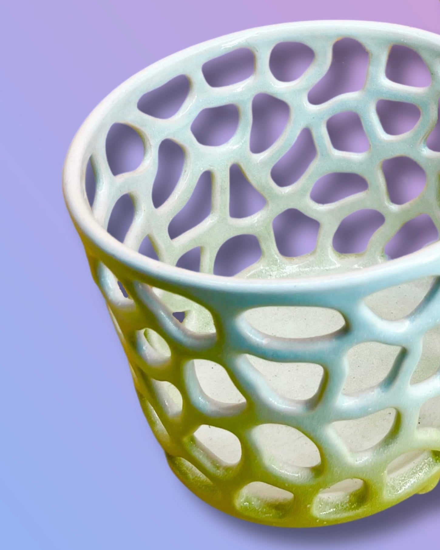 Gradient Orchid Pot Cylinder - Aqua