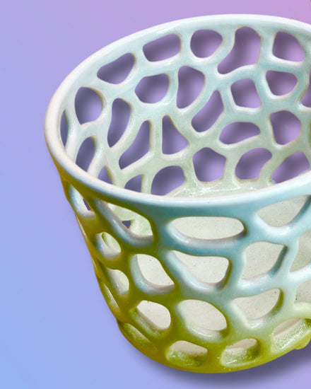 Gradient Orchid Pot Cylinder - Aqua