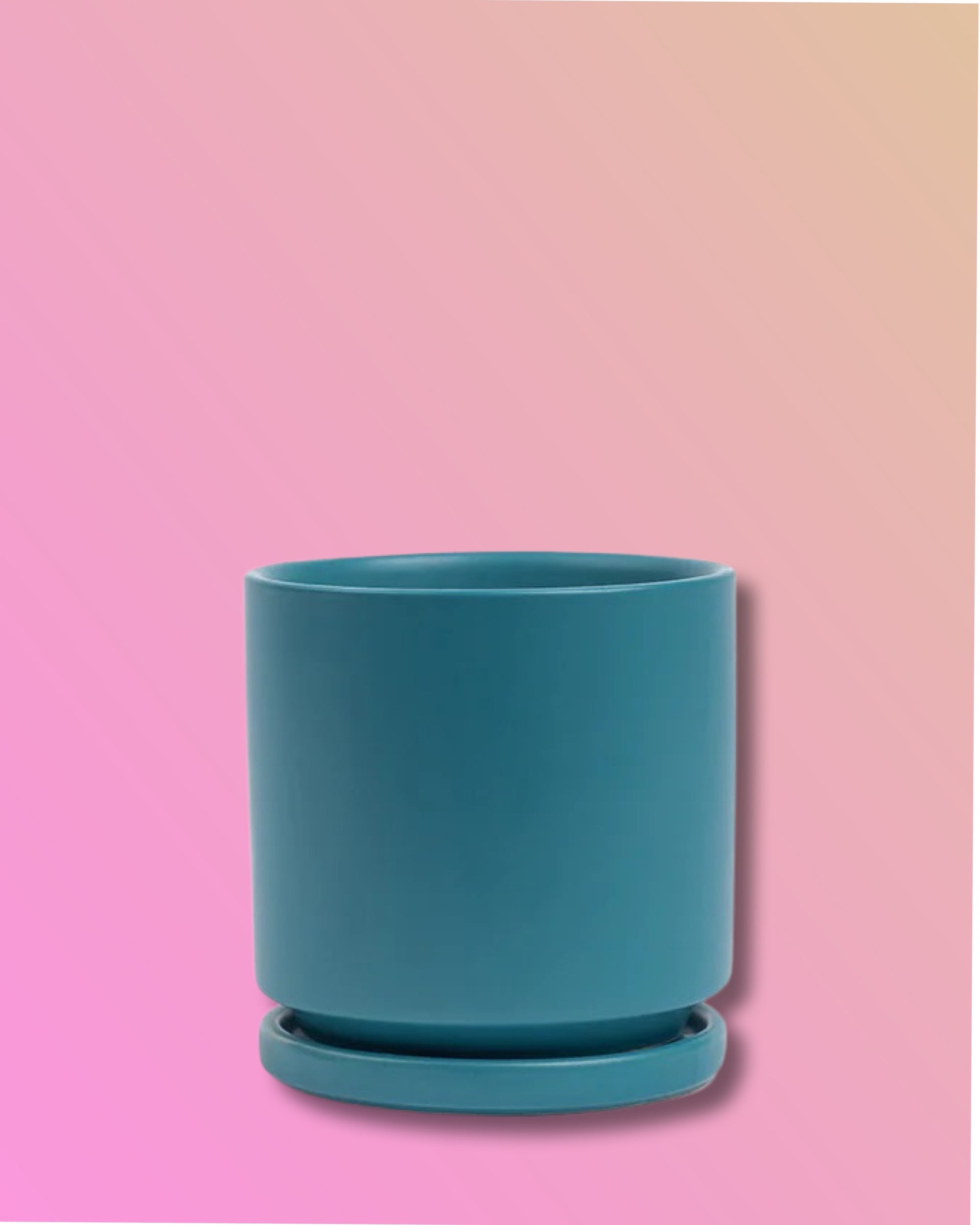 Gemstone Porcelain Cylinder - Teal Blue