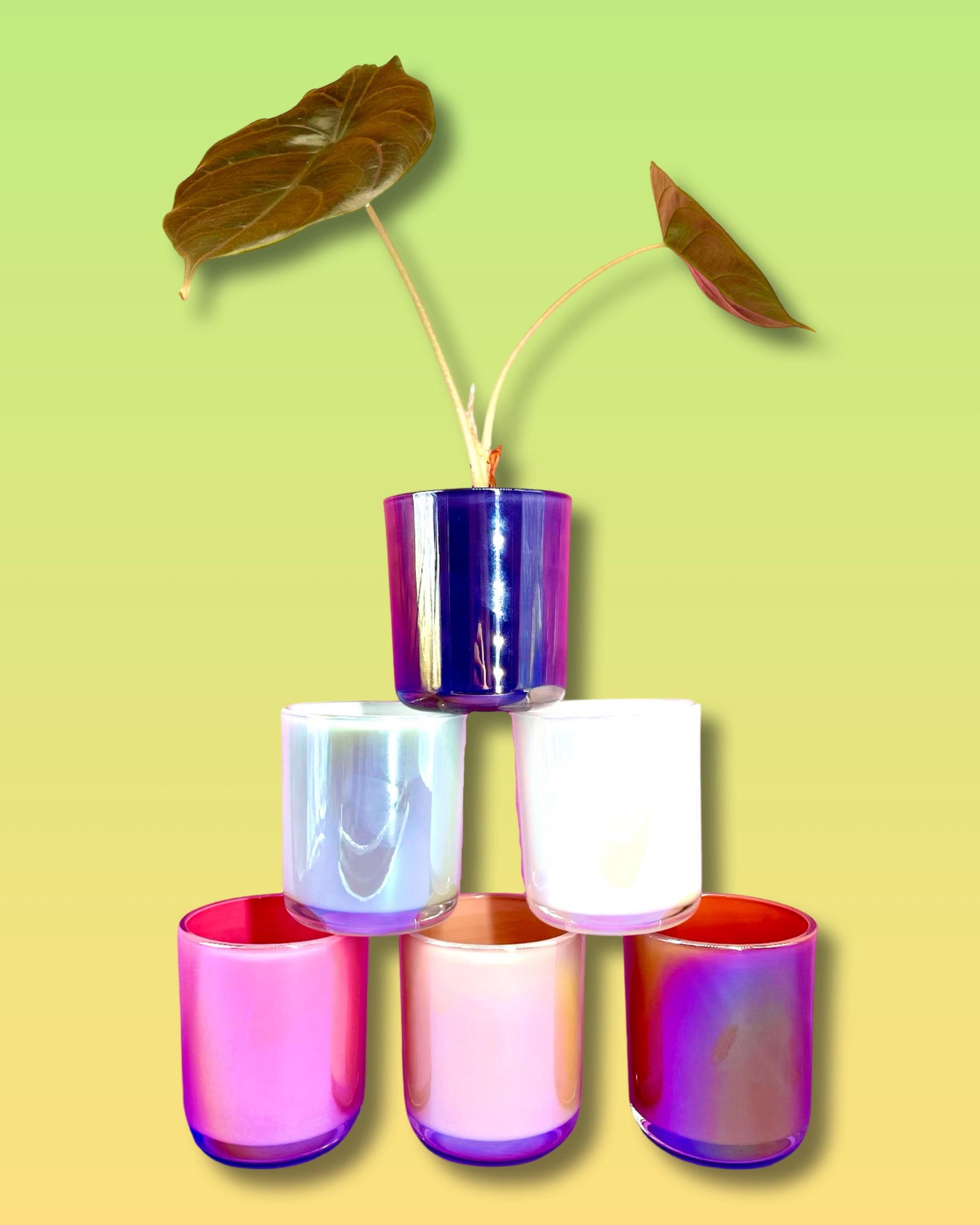 Iridescent Glass Planter - Slate