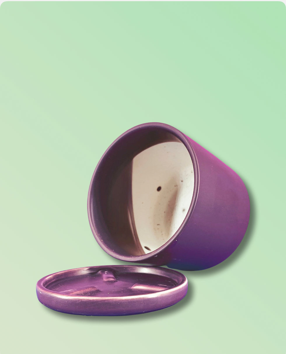 Gemstone Porcelain Cylinder - Bordeaux