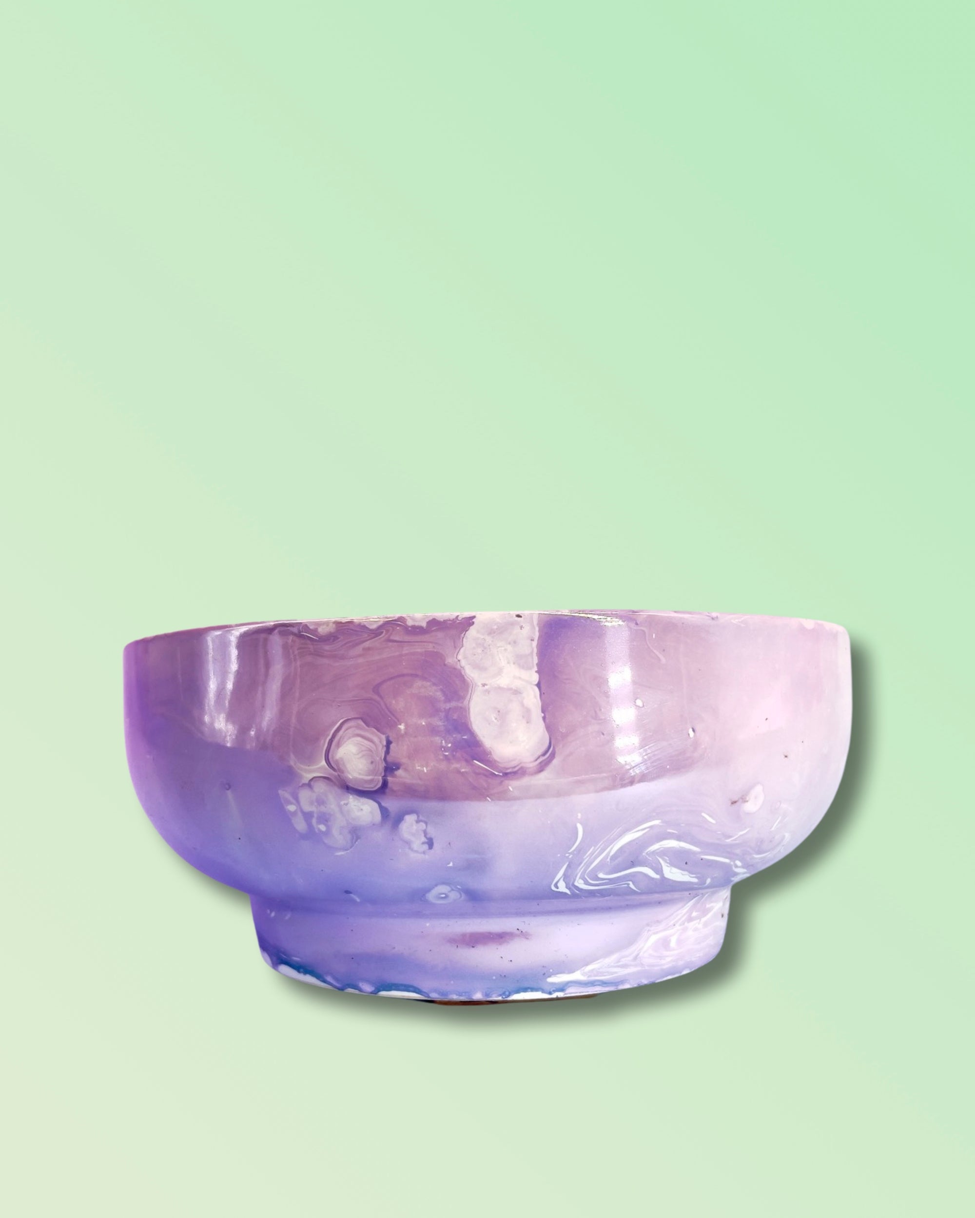 Pedestal Bowl - Amethyst Marble