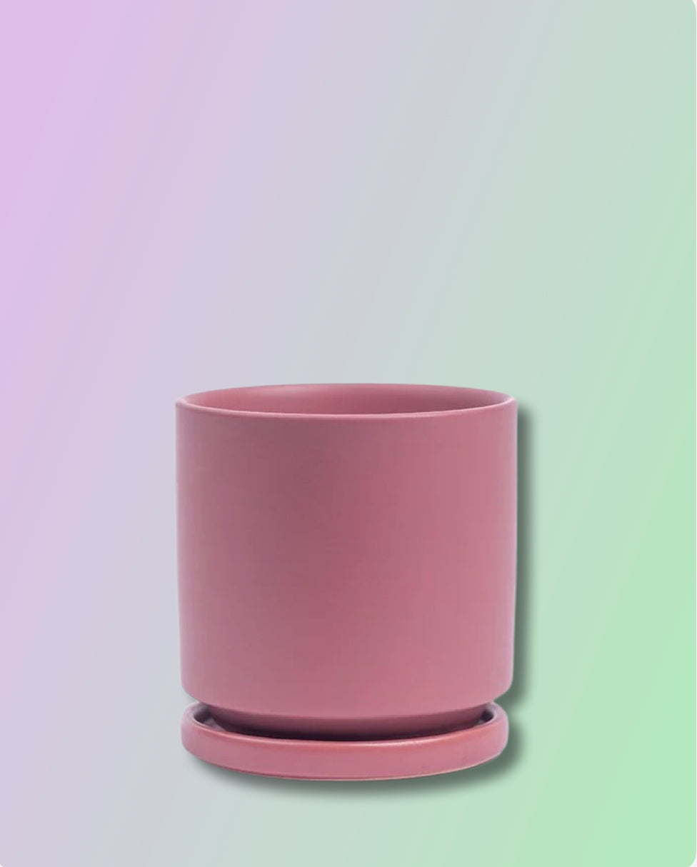 Gemstone Porcelain Cylinder - Dusty Rose