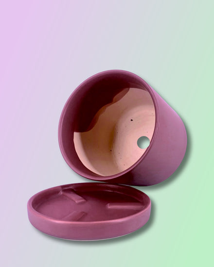Gemstone Porcelain Cylinder - Dusty Rose
