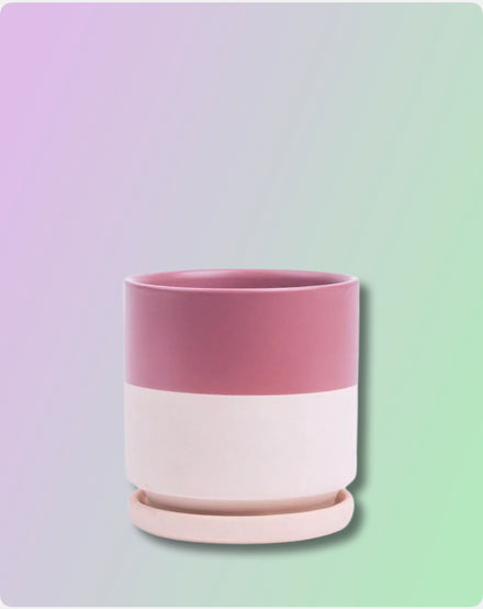 Gemstone Porcelain Cylinder - Top Half Dusty Rose