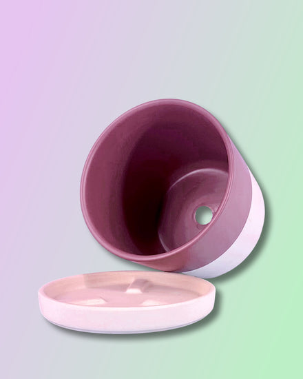 Gemstone Porcelain Cylinder - Top Half Dusty Rose