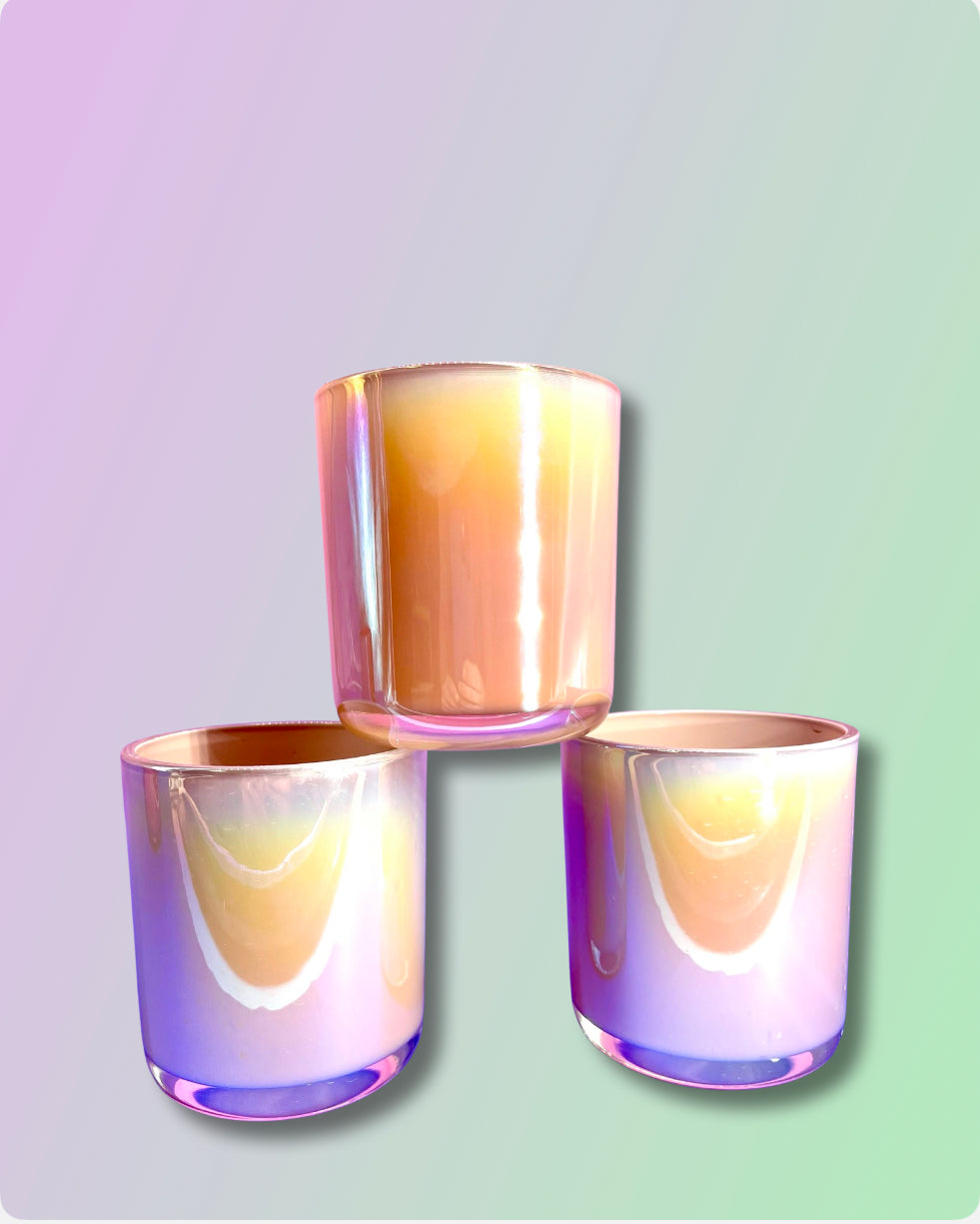 Iridescent Glass Planter - Blush