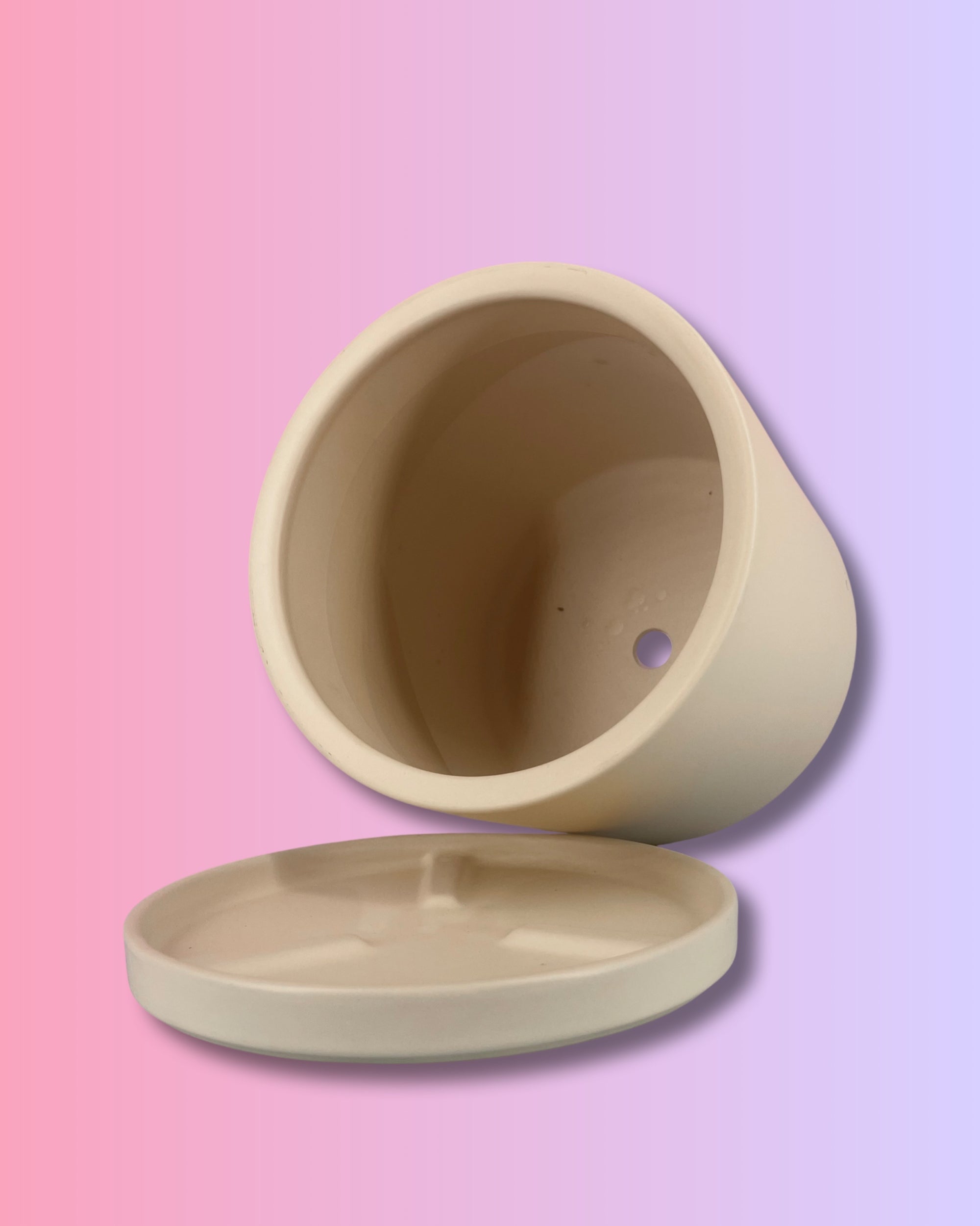 Gemstone Porcelain Cylinder - Almond