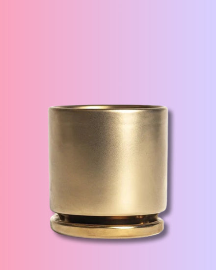 Gemstone Porcelain Cylinder - Gold