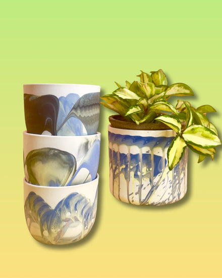 Swirl Porcelain Planter - Acid